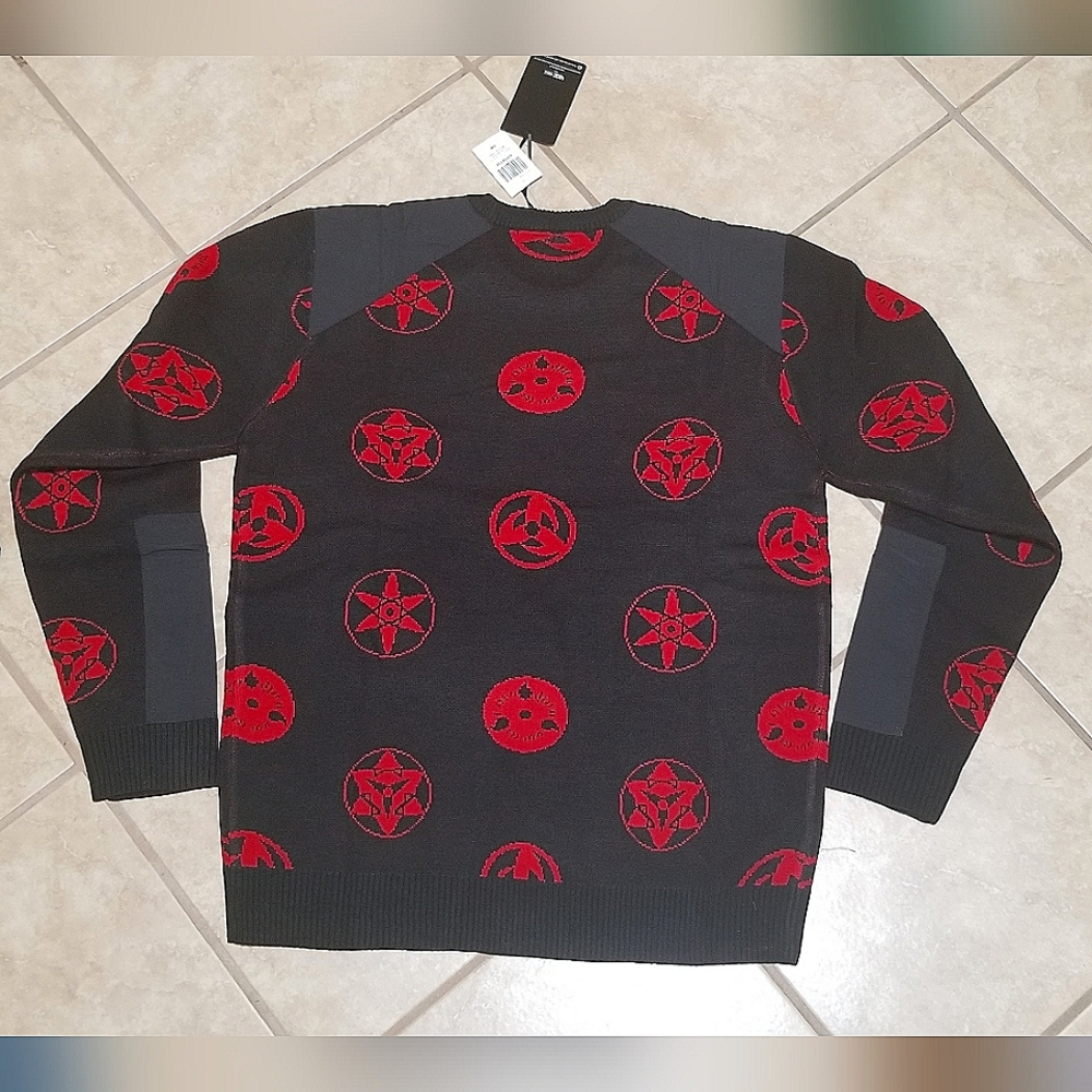 Naruto Shippuden Sharingan Icons Knit Sweater (Small)